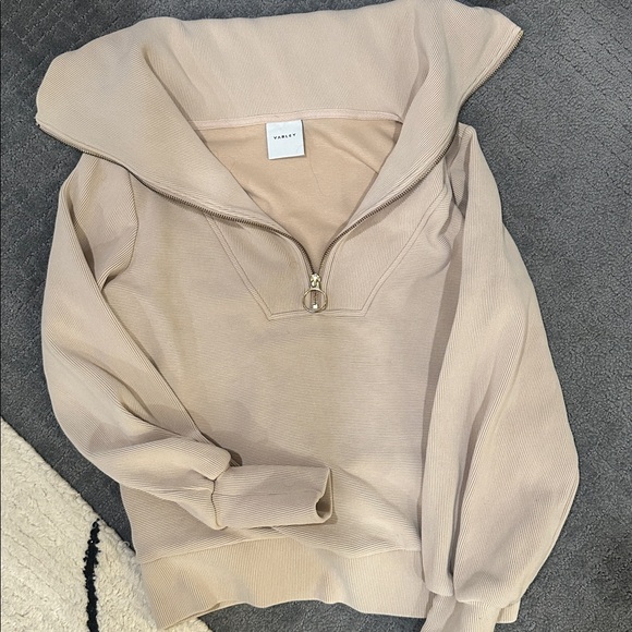 Varley Beige Ribbed vine half zip - Picture 5 of 5